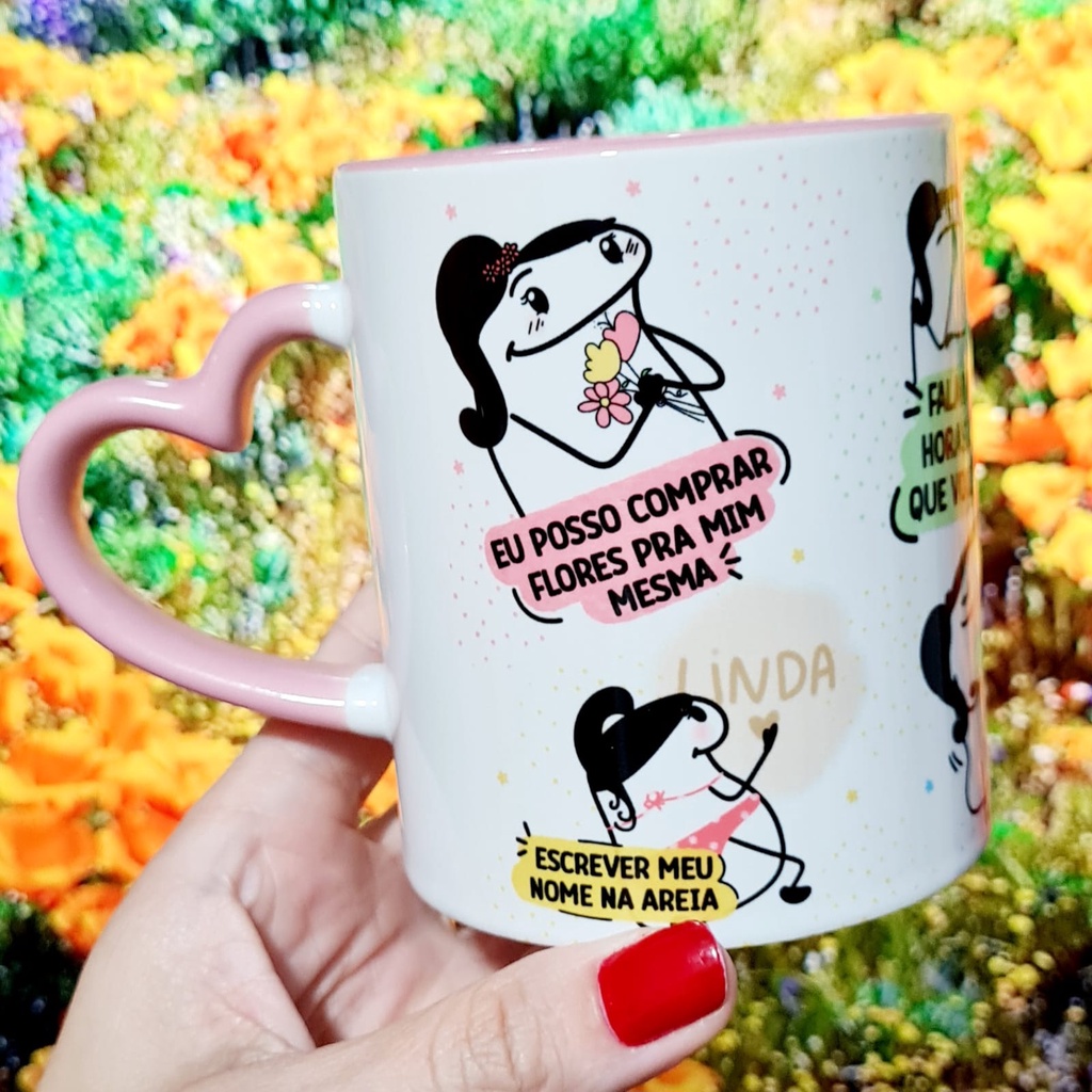 Caneca Personalizada Flork Flowers Miley Cyrus - Acompanha saquinho de tecido personalizado - tiktok viral meme