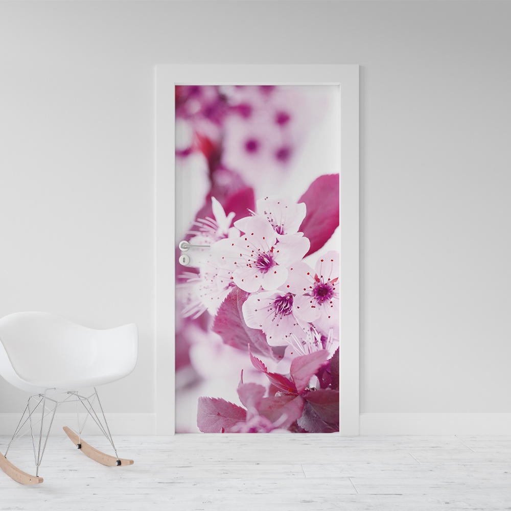 Adesivo Decorativo De Porta Flor de Cerejeira 3