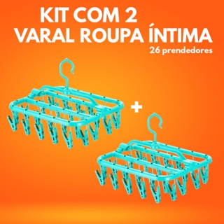 Kit 2 Varais Roupa Íntima com 26 Prendedores Resistente TOP em Oferta na Shopee
