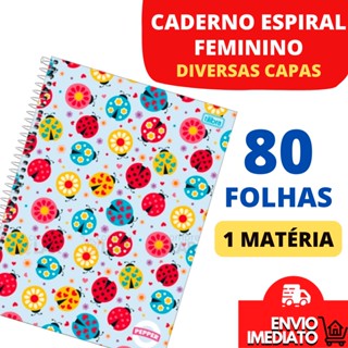 Caderno Feminino 1 Uma Matéria Capa Dura Com Espiral Com Pauta 80 Folhas Tilibra Diversos Modelos Material Escolar E Escritório