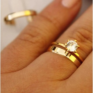 Par de aliança 4mm chanfrada casamento noivado B.D Moeda Antiga + SolitárioPar de aliança 4mm chanfrada casamento noivado B.D Moeda Antiga + Solitário