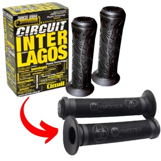 Manopla Circuit Para Bike Interlagos Preta (Par) - Punho Luva Pro-W Bmx Bicicleta
