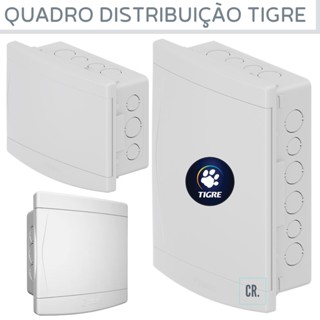 Quadro de Distribuição de Disjuntores Tigre 4, 8 ou 16D Centro de Disjuntor Painel de Dijuntor BR S/Barramento.