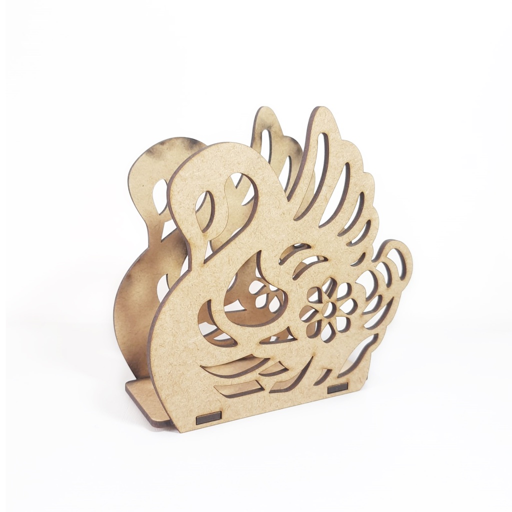 Kit 10 Porta Guardanapo Cisne - MDF Cru 3mm mesa