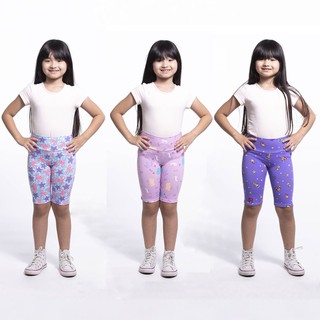 kit 03 Shorts Feminino Infantil Meia Coxa e Ciclista Crianca Estampado
