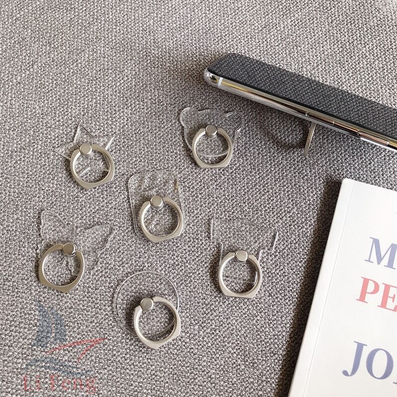Suporte De para celular com anel de metal Acrílico Transparente Rotação 360º em Oferta na Shopee