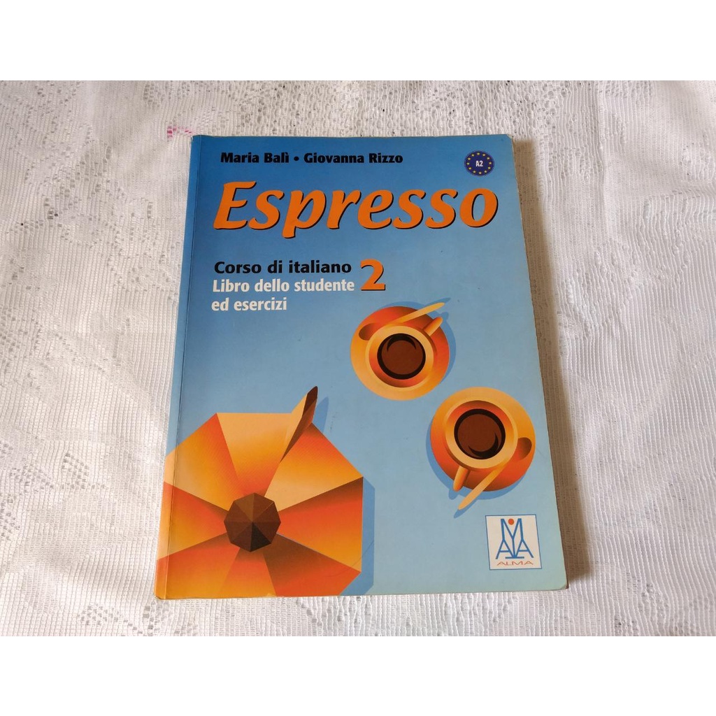 Imagem livro/apostila de curso de idioma estrangeiro italiano Espresso 2 Corso Di Italiano Libro Dello Studente Ed Esercizi  língua italiana brochura bazar brecho garimpo desapego literário sebo lápis caneta  alma ler leitura brasil estudo professor aluno país