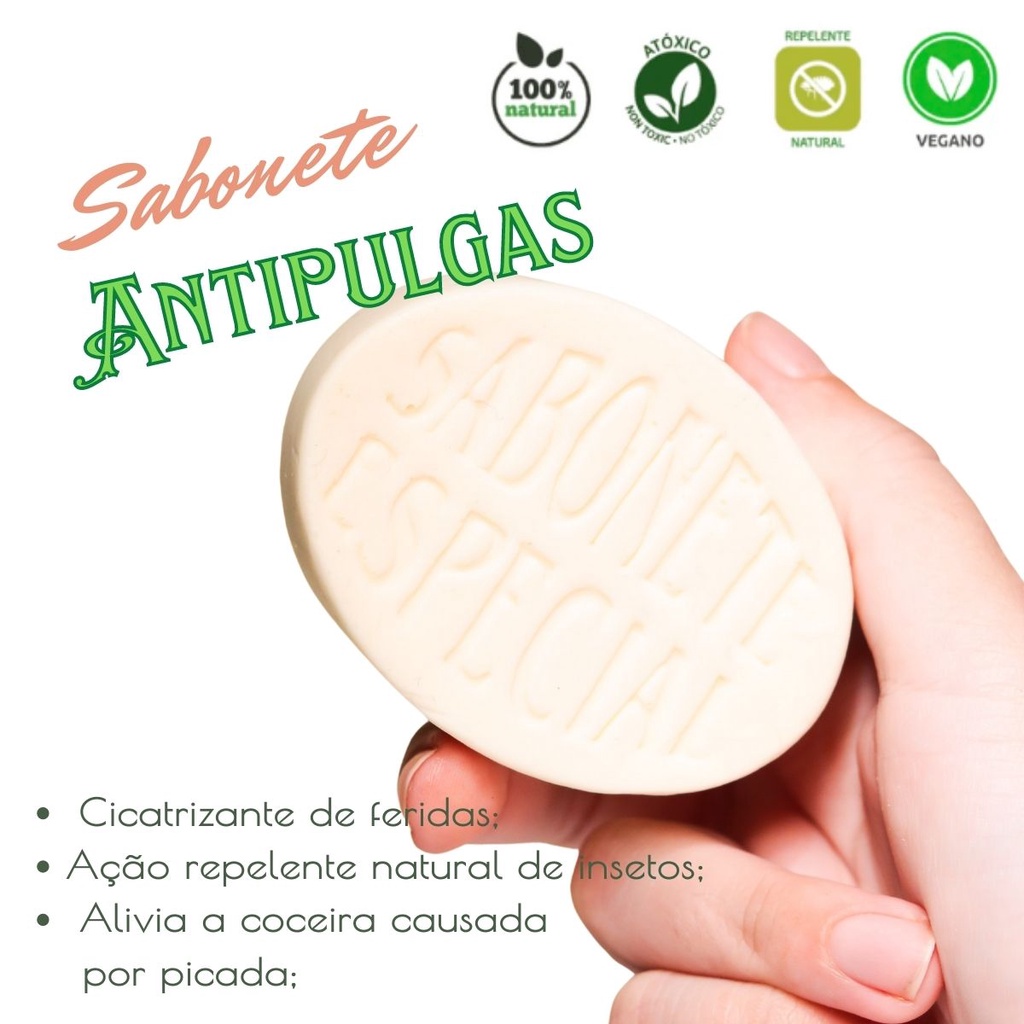 Sabonete antipulgas repelente de insetos (Leve 2 e Pague 1)