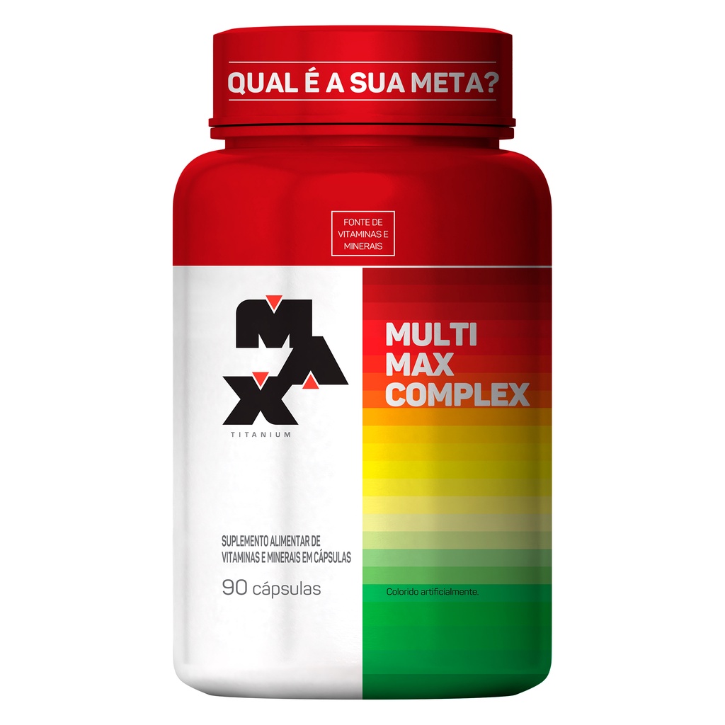 Multivitamínico Multimax Complex 90 Cápsulas - Max Titanium (Multi Max - Polivitaminico) Fonte de Vitaminas e Sais Minerais