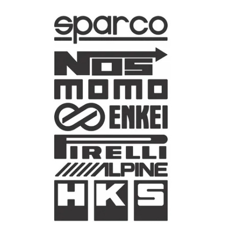 Kit Adesivo Carro Tuning Marcas Carro Esportivo Preto em Oferta na Shopee