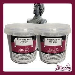 Massa Modelar Plastilina Cinza Altezza 2 x 500g Cera De Abelha