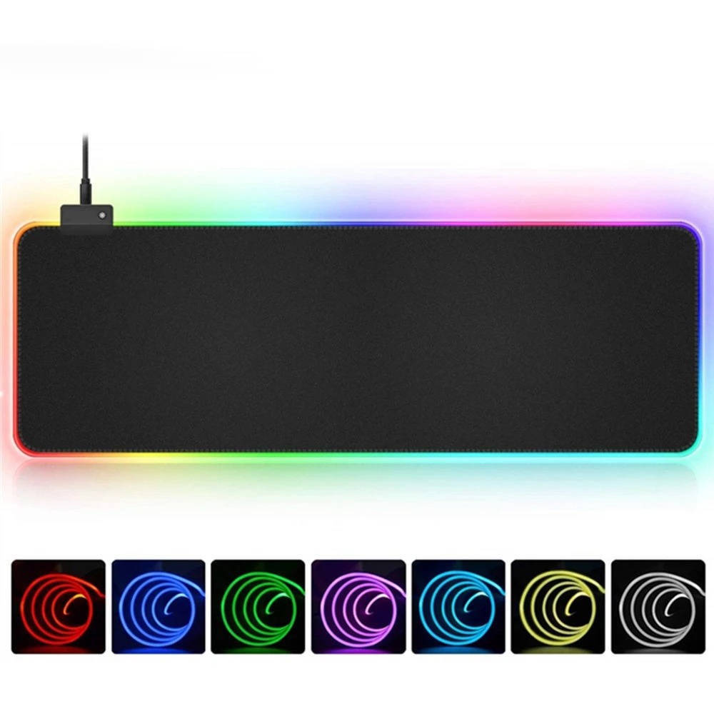 MousePad Gamer Preto Com Ou Sem LED RGB 7 CORES