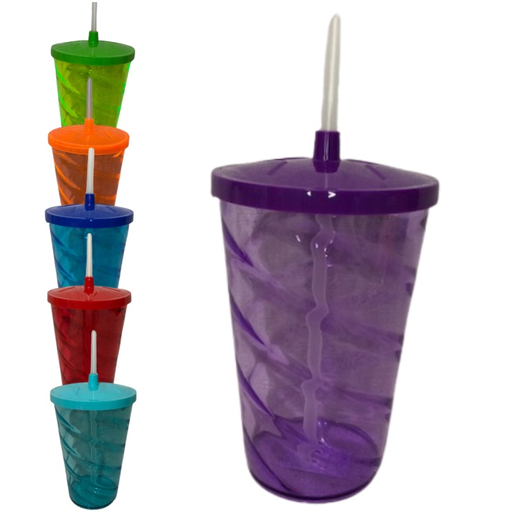 Copo Shake Em Acrílico 700ml Com Tampa e Canudo .....