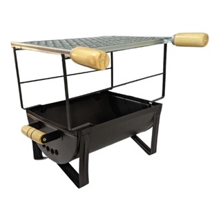 Churrasqueira Preta Portátil De Mesa Porquinho Completa Top