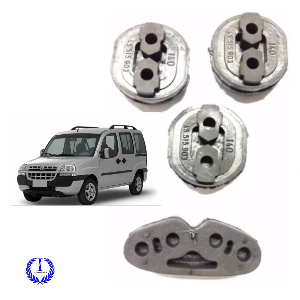 Jogo de Borracha / Coxim Escapamento Fiat Doblo Todos