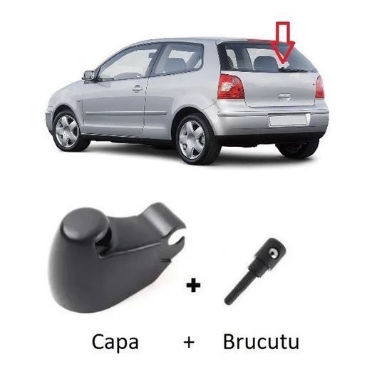 Tampa + Brucutu Braço Limpador Vidro Traseiro Vw Polo Hatch 2003 2004 2005 2006