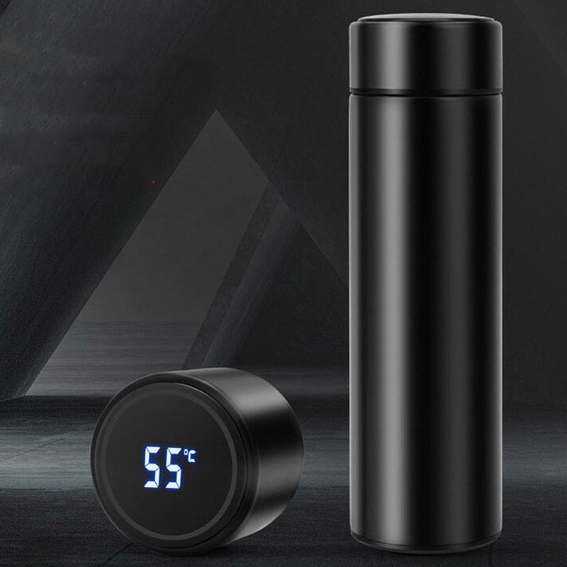 Garrafa Térmica Com Led Temperatura 500Ml Inox Agua Café Display Digital