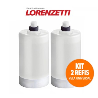 Kit 2 Refil Vela Universal Compatível Filtro Torneira Purificador Lorenzetti Acquabella Vitalle Premium Rv01 Acquabios