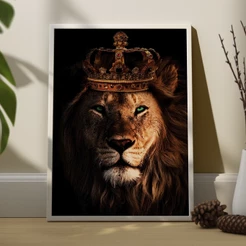 Quadro Decorativo Leão Tribo Judá Moldura Escritório Sala Moderno