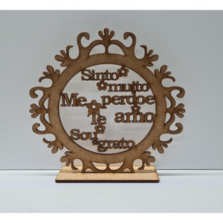Placa Decorativa MDF cru Hoponopono 15cm