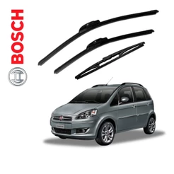 Kit Palheta Limpador Parabrisa Dianteiro + Traseiro Fiat Idea 2006 2007 2008 2009 2010 BOSCH