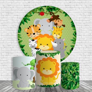Kit Painel de Festa Redondo + Cilindros Temas Infantis Safari Animais Fazendinha Heróis Princesas em Oferta na Shopee