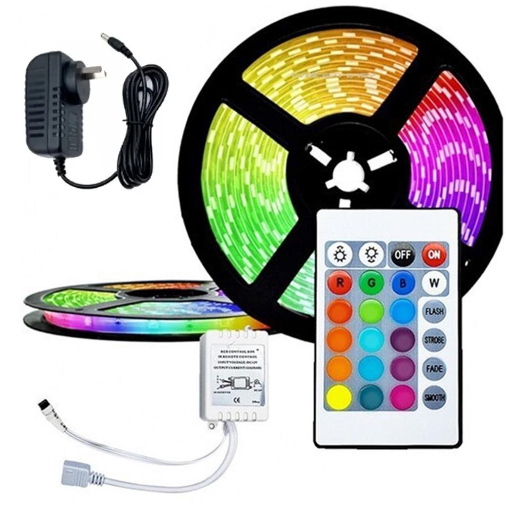 Fita Led Rgb 3528 Rolo 5m Com Controle