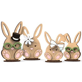 Família coelho páscoa mdf em Oferta na Shopee