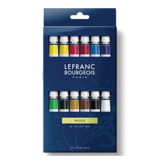 Estojo Tinta A Óleo Lefrance 12 Bisnagas 10ml