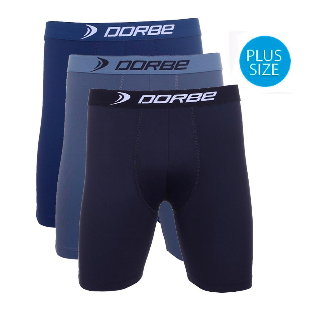 Detalhes do Kit 3 Cuecas Long Leg Plus Size Poliamida Dorbe Não Enrola Original Masculina Longa Ciclista