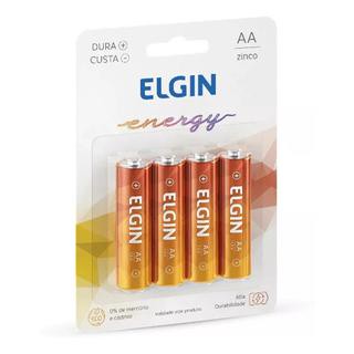 Pilha Elgin Zinco AA Cilíndrica Blister com 4 Pilhas