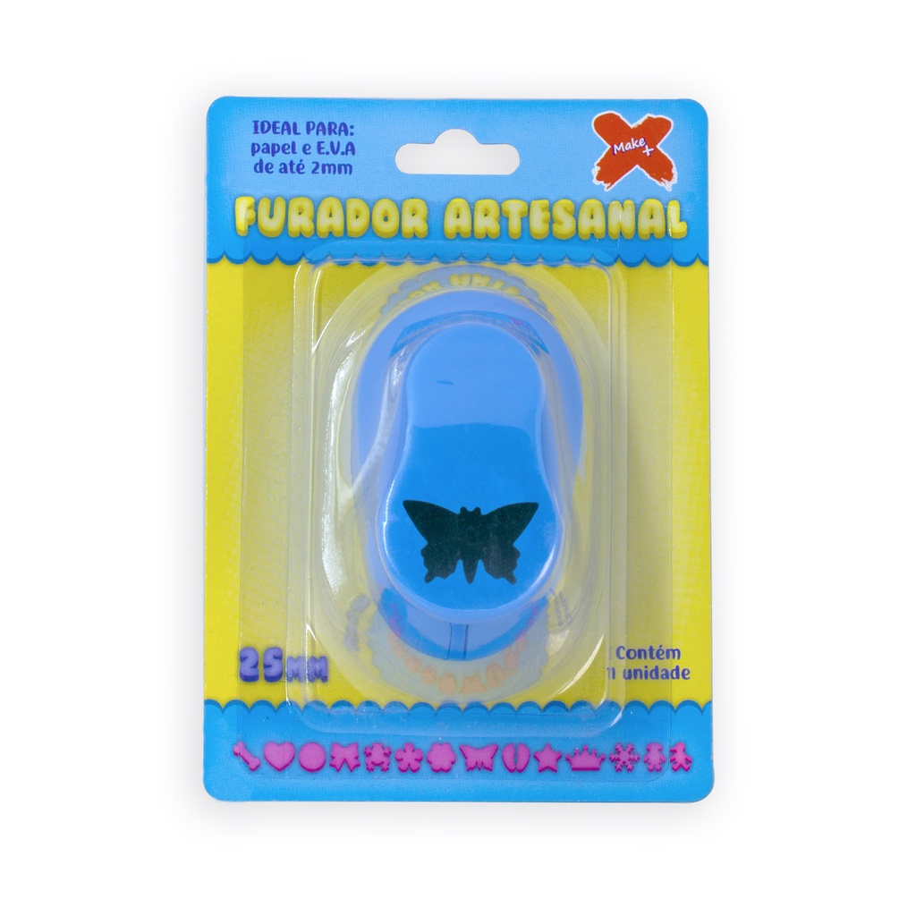 Furador Cortador Perfurador para Papel e EVA Make+ 25mm 2.5cm Borboleta