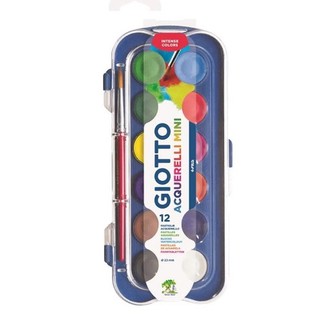 Aquarela 12 Cores 23mm Giotto Lista de Material Escolar Estojo Aquarela Pincel