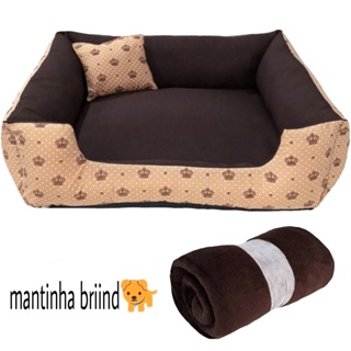 Caminha de cachorro pequeno e médio porte kit 3 peças cama manta e almofada ideal pra pet até 10 kg em Oferta na Shopee