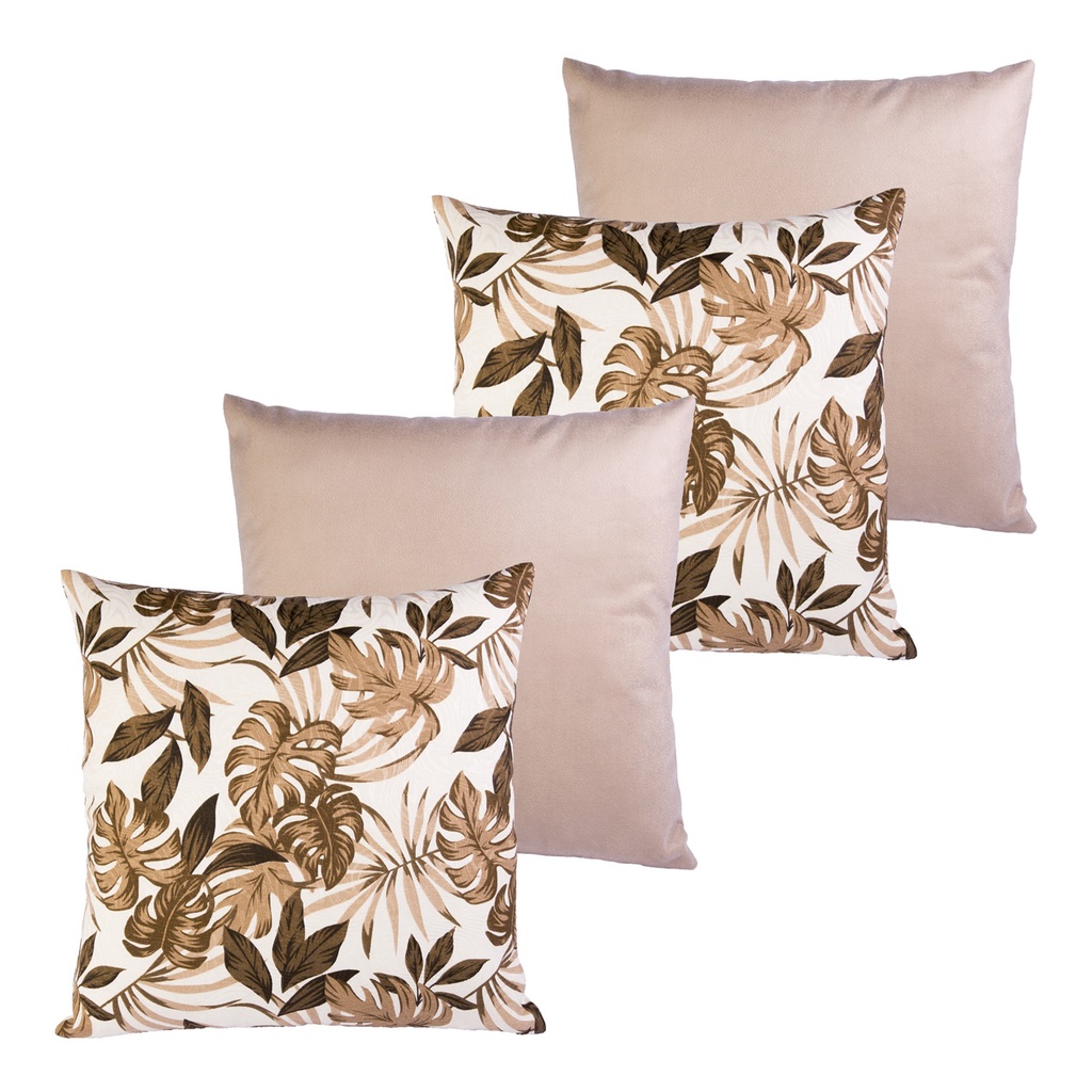 Capas de almofada Kit com 4  45x45 costela bege
