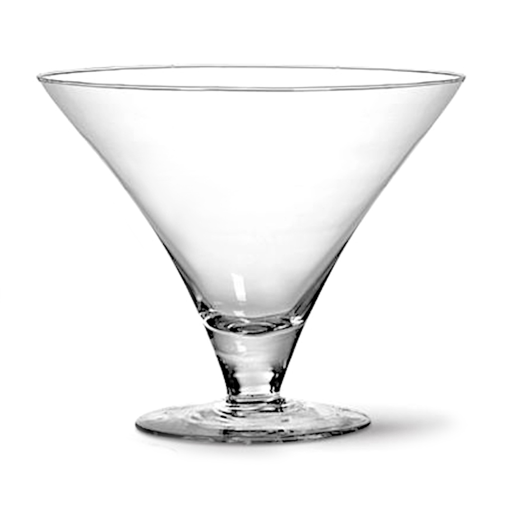 Vaso Taça Versalhes Grande Ø28x20cm 2,8 Litros Cônica Lisa Vidro Transparente Para Decoração Enfeite De Mesa Doces Sobremesa