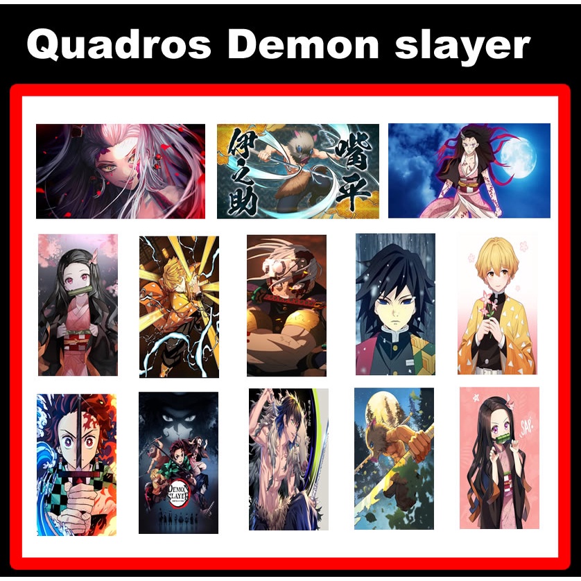 Placas Decorativas Demon slayer quadros tanjiro nezuko daki tengen inosuke zenitsu anime