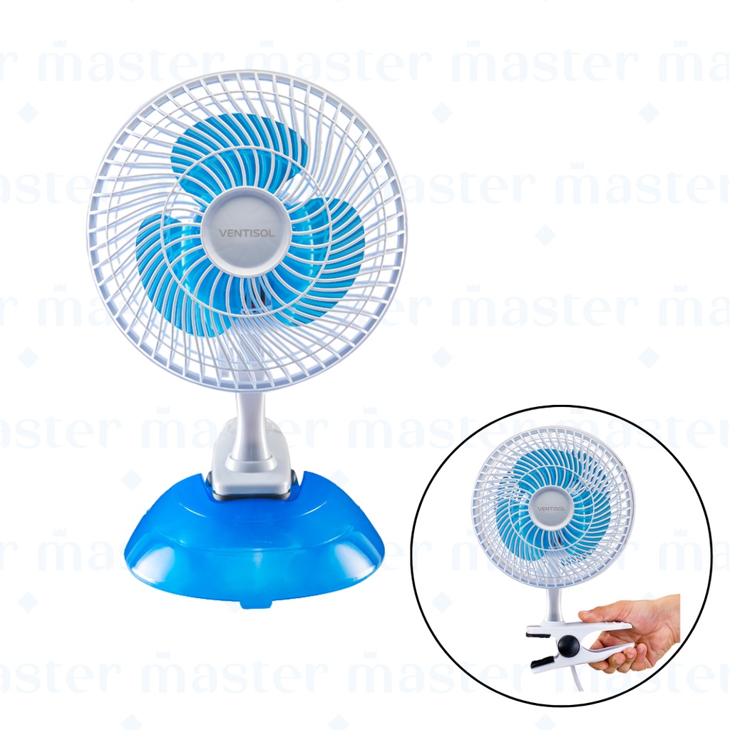 Ventilador de Mesa Ventisol mini 20 com clip branco/azul