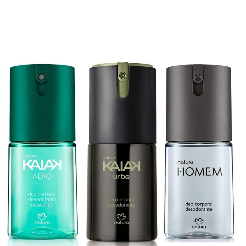 DESODORANTE CORPORAL KAIAK AERO, KAIAK URBE E NATURA HOMEM