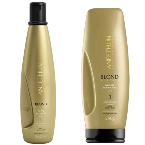 Kit Aneethun Blond Silver Shampoo  Máscara Iluminadora