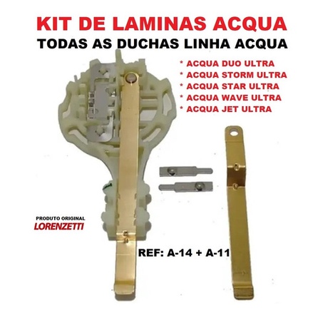 KIT DE LÂMINAS P/ CHUVEIROS ACQUA - Ref. A-11 + A-14 - Originais Lorenzetti em Oferta na Shopee