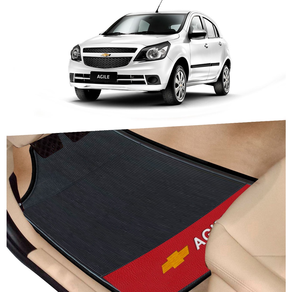 Agile Conjunto 4 Tapetes Para Assoalho De Carro 2009 Ao 2014 Borracha Resistente