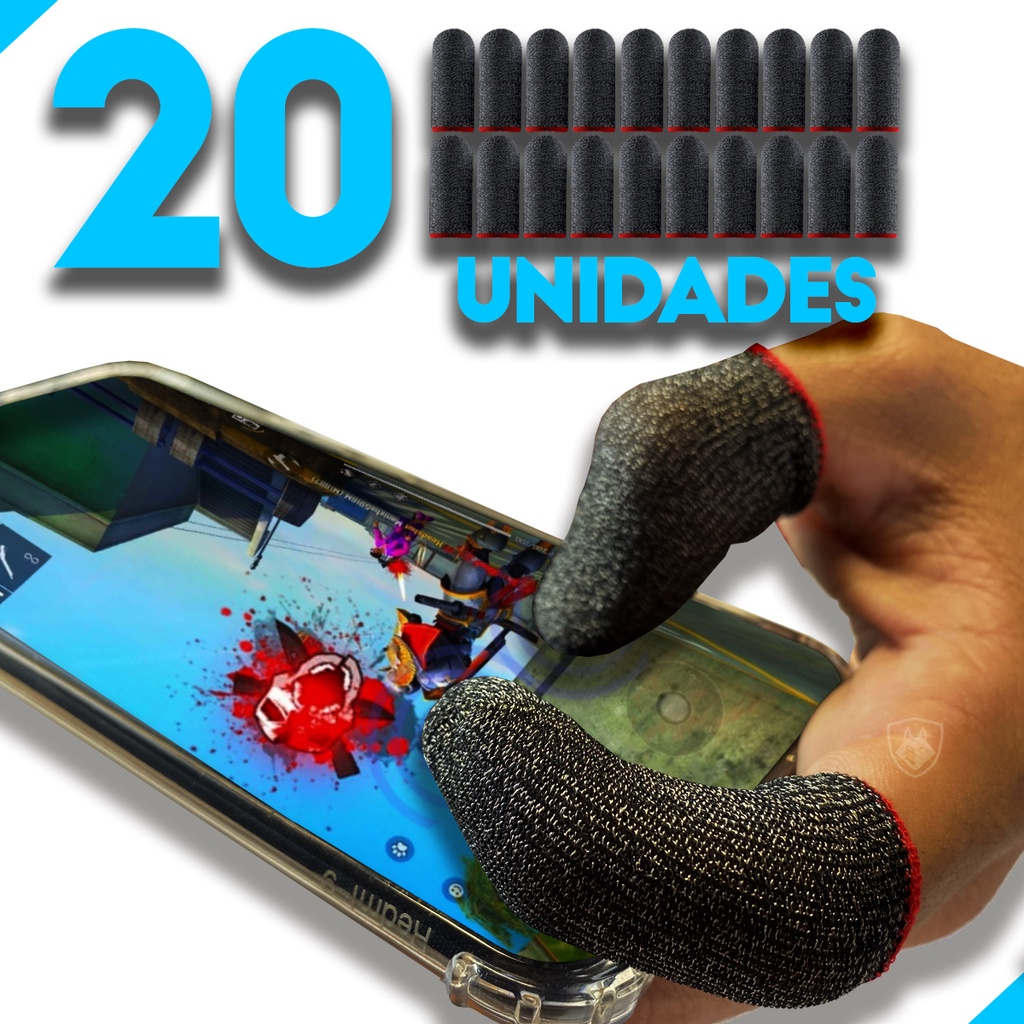 20 Unid. Luvinha de dedo para jogar free fire Gamer Semi-pro para jogos  celular Free Fire, PUBG, Legue Of Legends - Escorrega o Preço