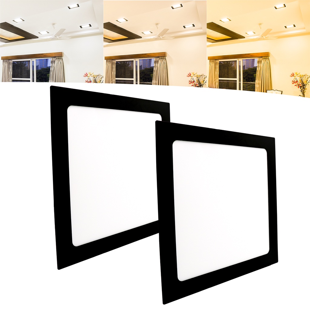 Kit 2 Painel Plafon Led Embutir 18w Bivolt Quadrado Preto em Oferta na Shopee