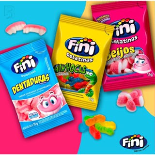Kit 50 Pacotes Balas Mini Fini Variadas 15g