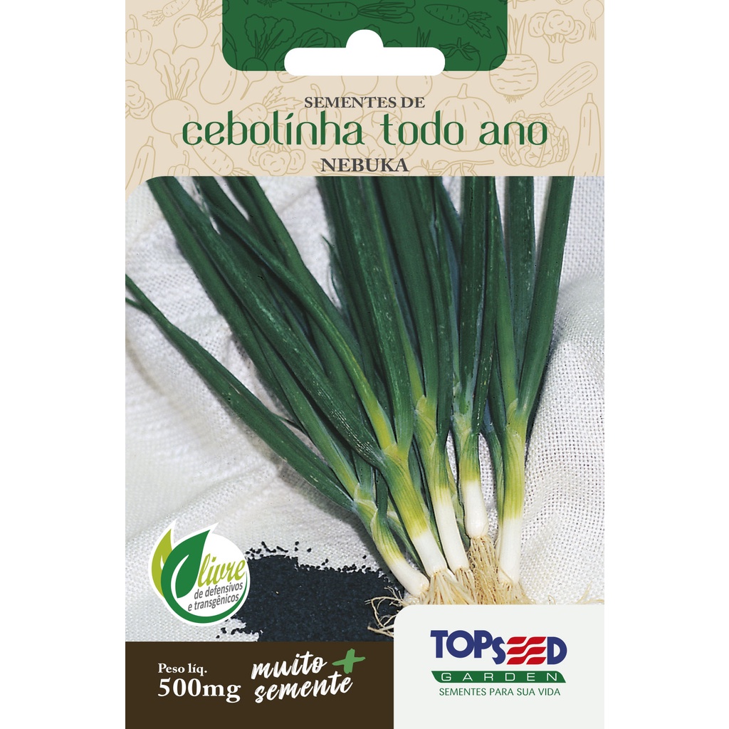 Sementes de Cebolinha Todo Ano 500mg Topseed Garden em Oferta na Shopee