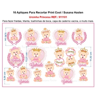 Apliques Ursinha Princesa de Tecido Patche Termocolante Para Fraldas e Roupas de Bebê em Oferta na Shopee