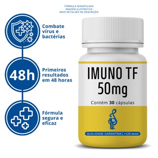 Imuno TF 50mg 30 CPS - Acelera a resposta imunológica em 14 vezes - ( Imunidade, Gripe, Resfriado )