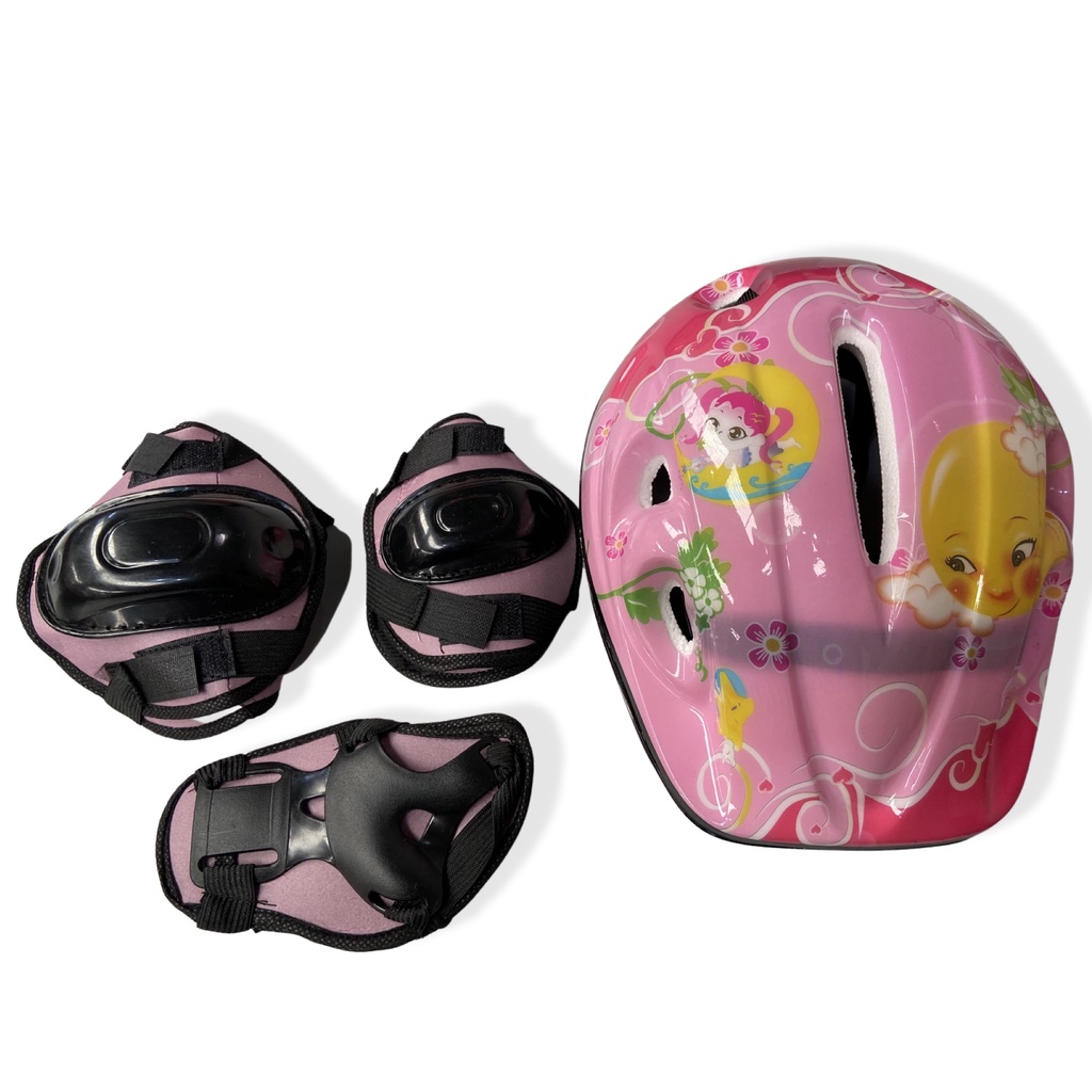 Kit Proteção Capacete Cotoveleira Joelheira Infantil Bike Skate