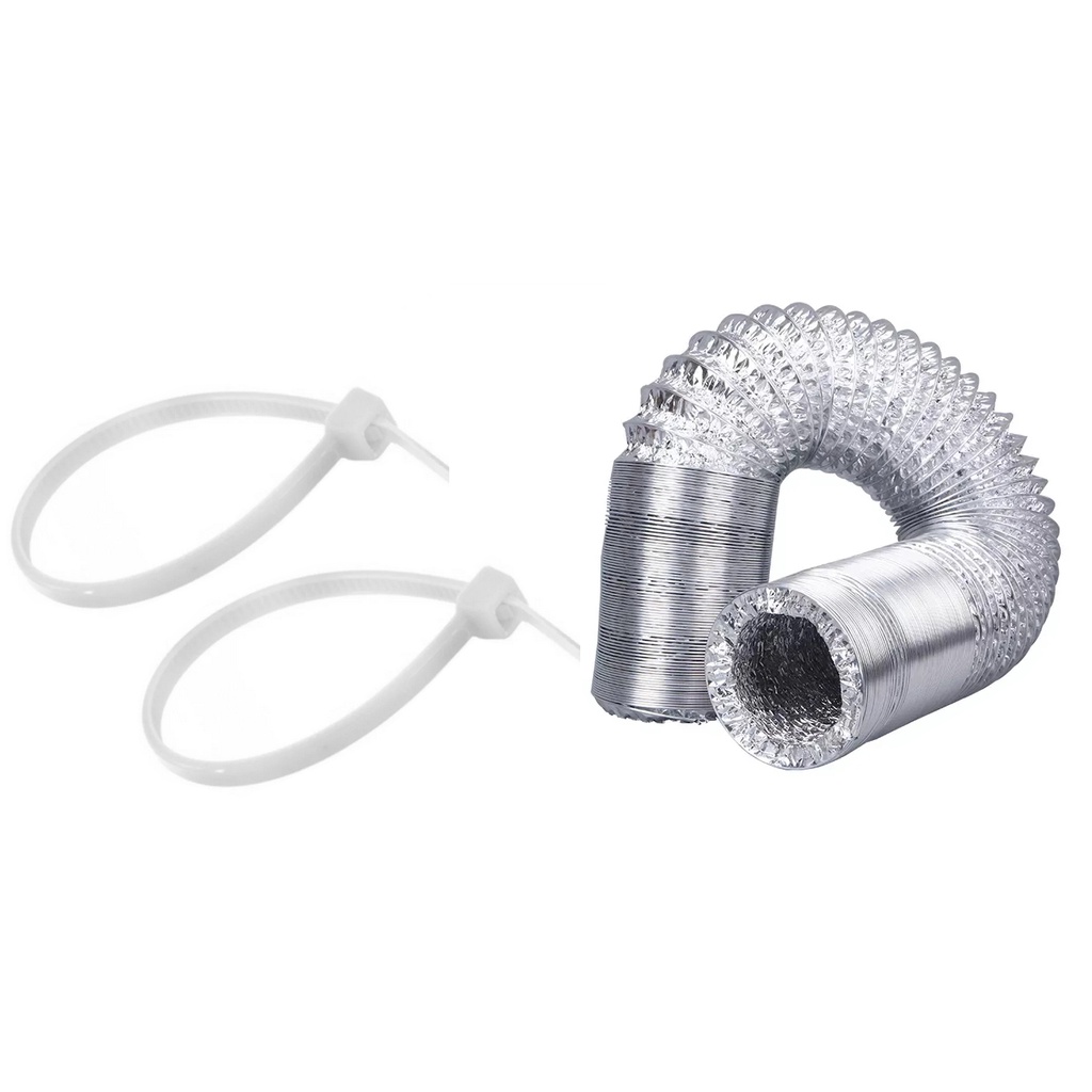Kit Tubo Flexível de Alumínio 150mm x 5M + 2 Abraçadeiras Nylon